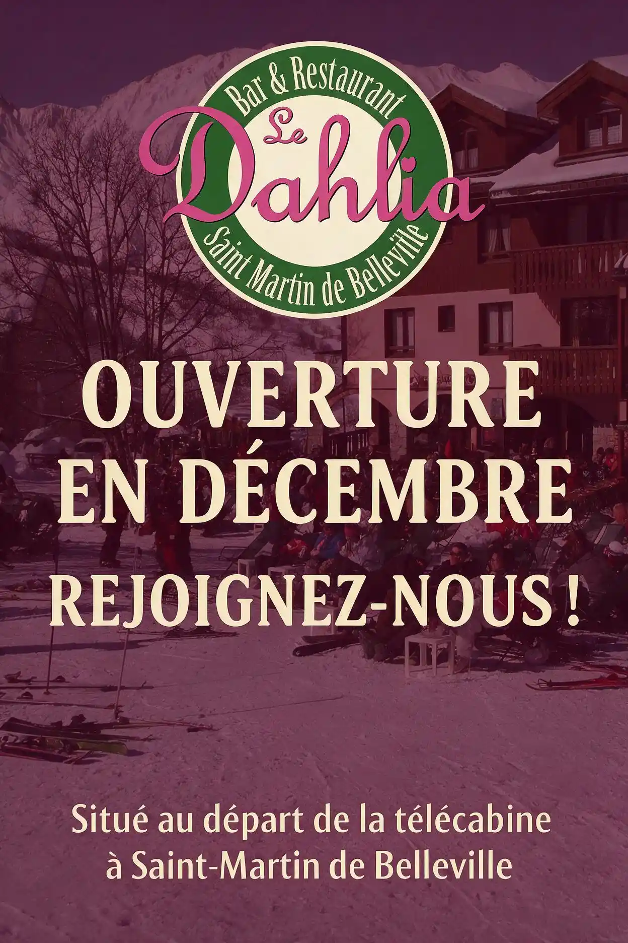 Le Dahlia winter season opening 2026 ad, join us for refreshing drinks